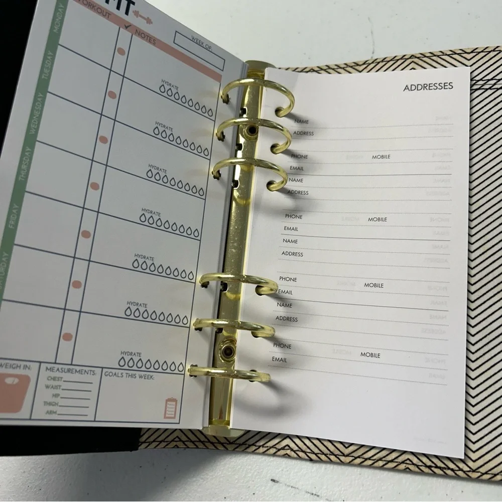 Kikki K Black Snap Personal Leather Planner‎ Organizer